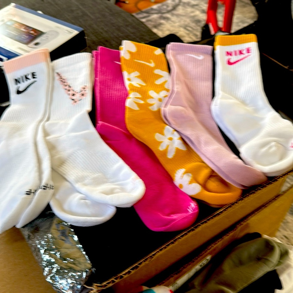 Lululemon Athletica White and Gold Casual Socks 10/each. Or bundle for a deal.